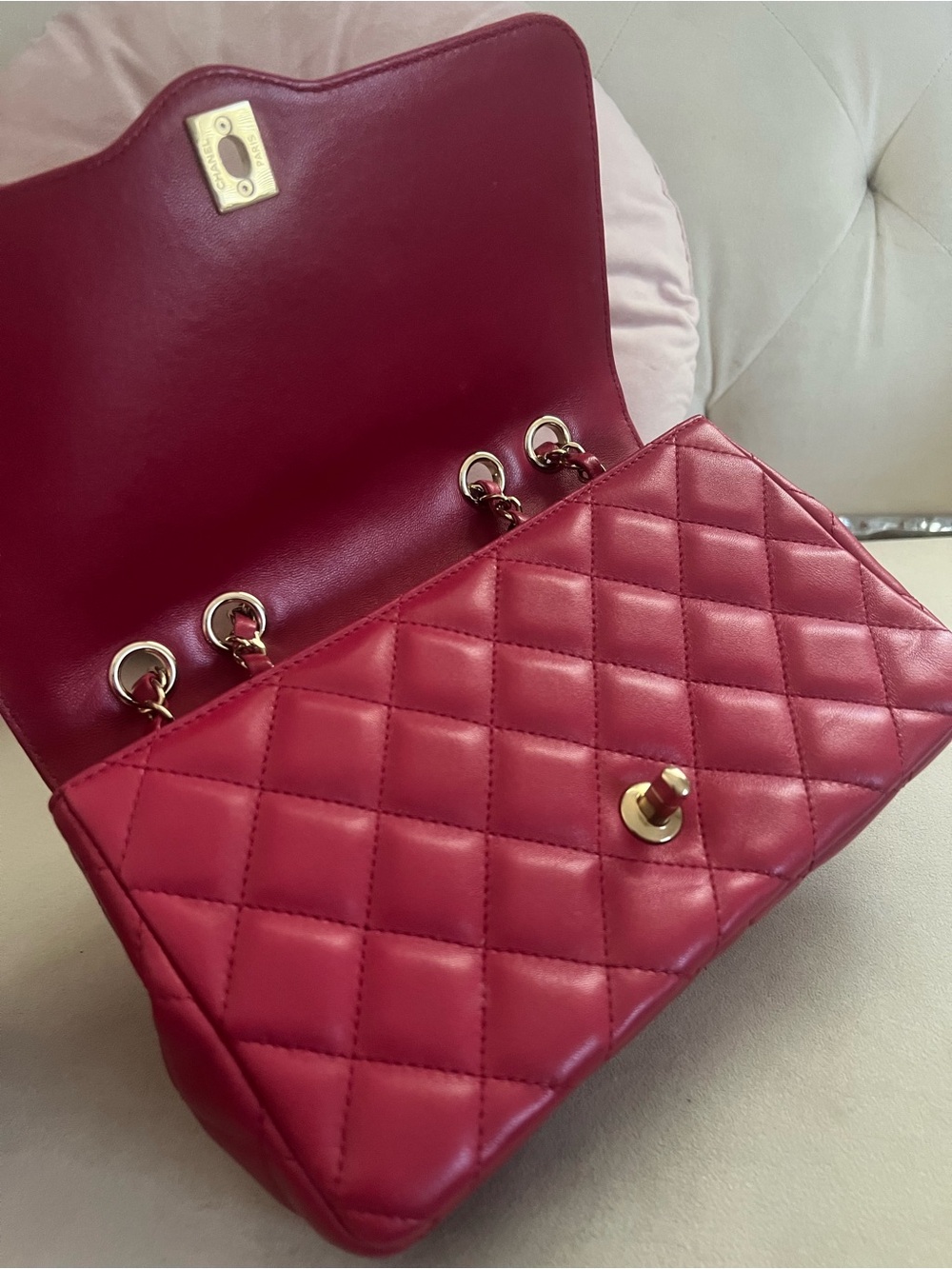 Chanel Quilted Lambskin Hot Pink/ Fuchsia GHW - Picture 6 of 7